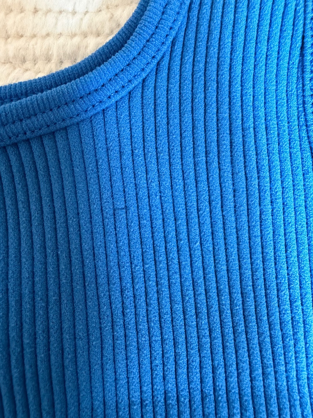 Zara Blue Ribbed Crop Top - Picture 5 of 5